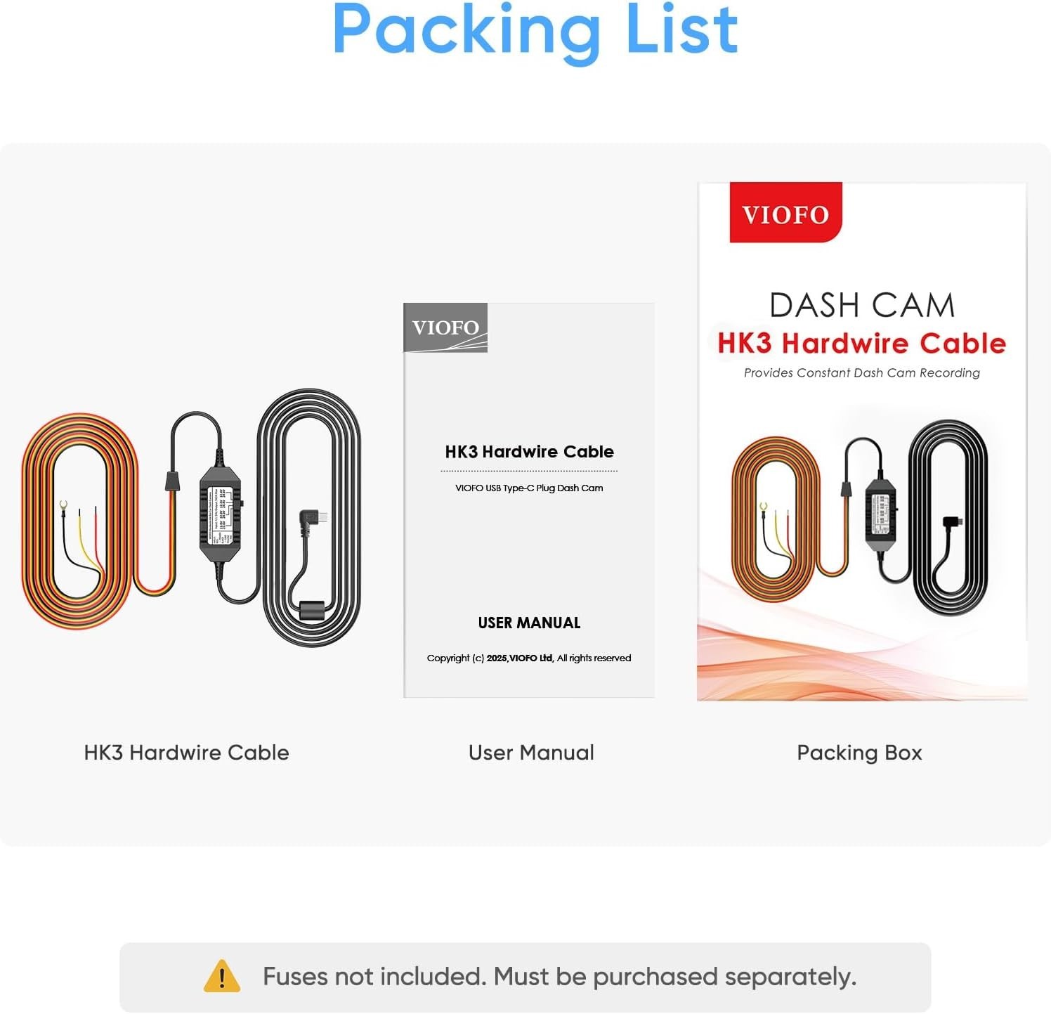 HK3 Acc Hardwire Cable for A129 Series – Enable Parking Mode & Low Voltage Pr…