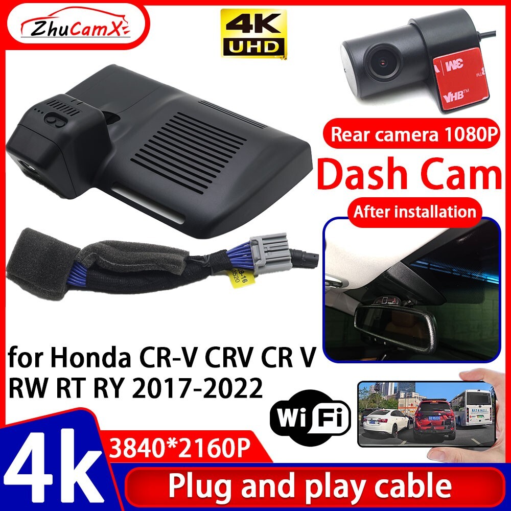Plug and Play 4K DVR Dash Cam Camera for Honda CR-V CRV CR V RW RT RY 2017-2022