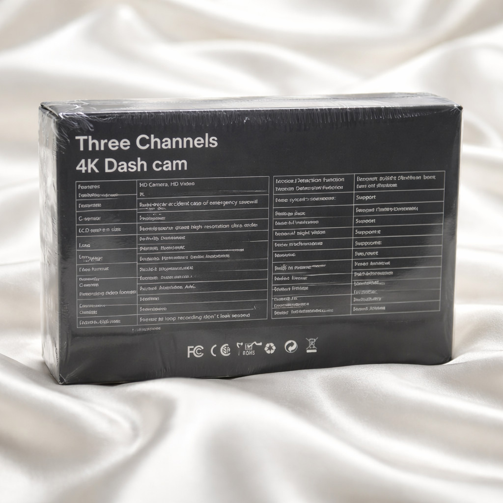 Brand New Three-Channel 4K Dash Cam (Front, Cabin, Rear) – Sealed Box