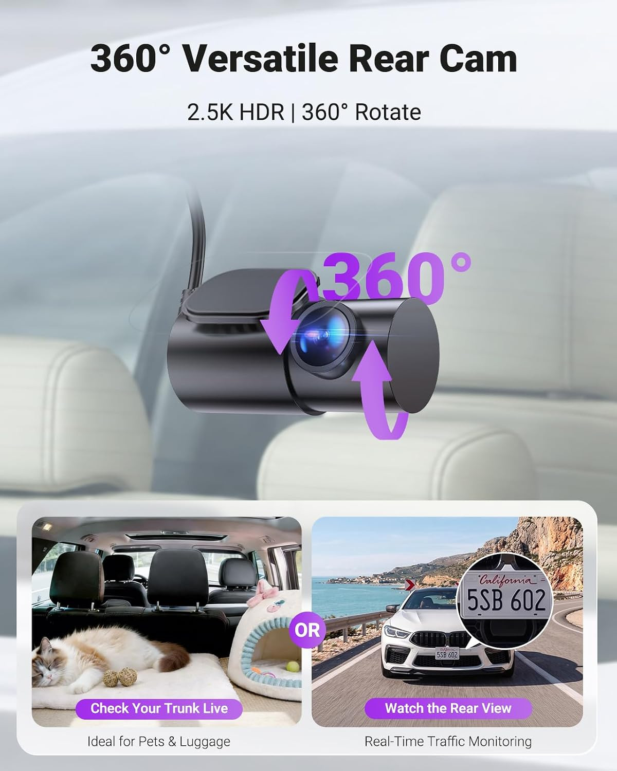 S1 Pro Max Dash Cam 4K+2.5K Front and Rear, Dual STARVIS 2, Dual HDR, Platepix N