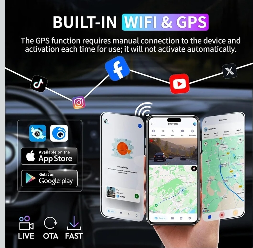 4K Dash Cam for Genesis GV60 2023-2025 OEM Style Hidden WiFi G-Sensor