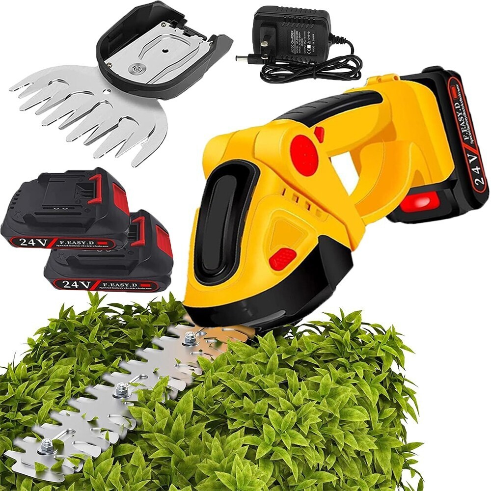 2* Battery Handheld Electric Cordless Hedge Bush Trimmer with 24V Rechargeable
