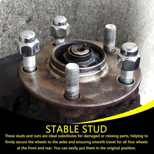 4PCS M12x1.5 Wheel Lug Stud Nut Set, Lug Nuts, Car Accessories Front Rear Left