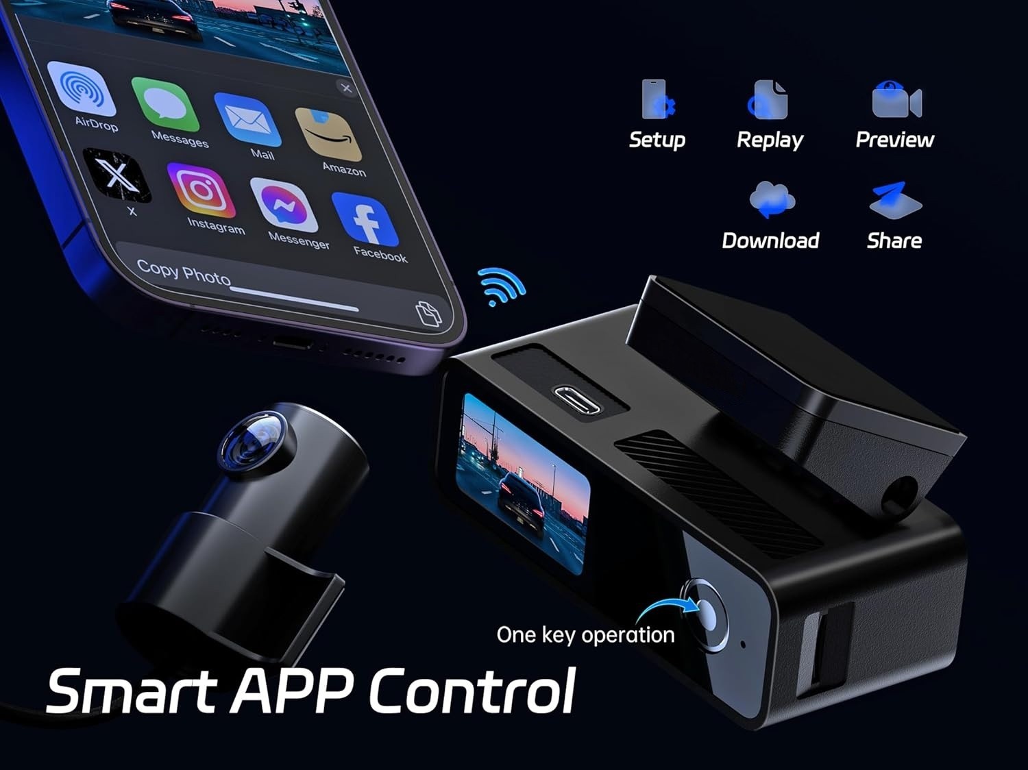 Cámara de salpicadero 4K delantera y trasera, tarjeta SD de 64 GB para coches
