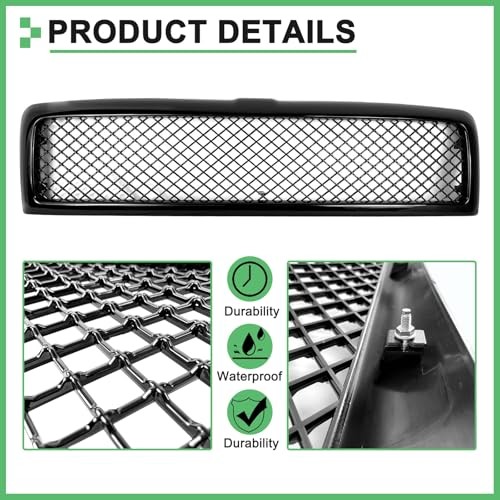 Grille Compatible For Dodge Ram 1500 2500 3500 Mesh Front Grille 1994 1995