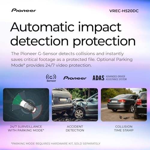 Pioneer VREC-H520DC Dual Dash Cam Front Rear 2K GPS