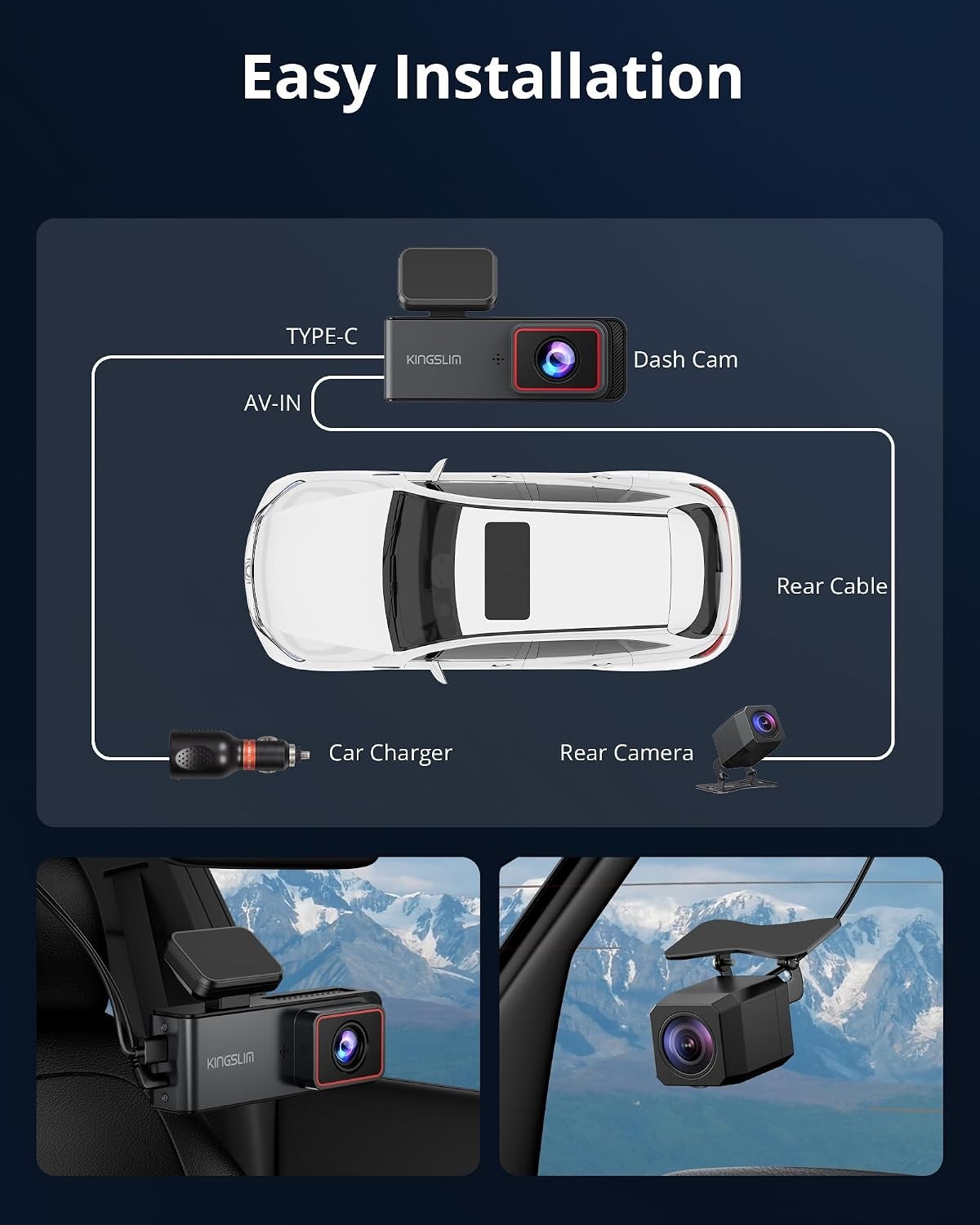Ultra Clear 4K Front + 1080P Rear Dash Cam