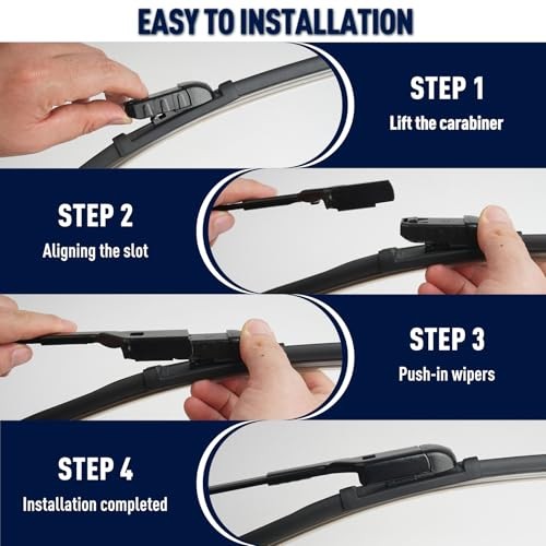 Front and Rear Windshield Wiper Blades, 3 Pcs Front 2018-2023 For Chevy Equinox