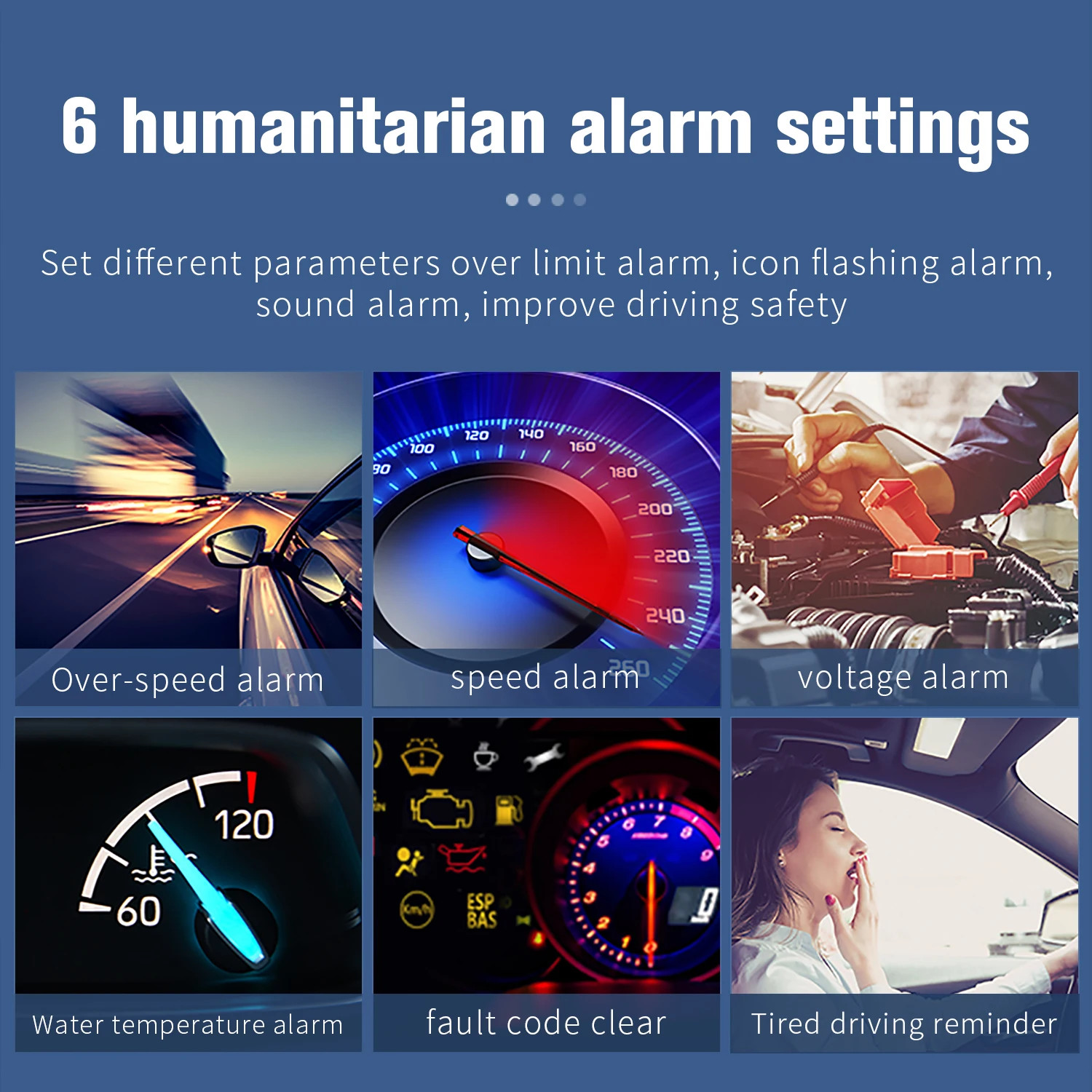 For HUD Head Up Display Auto OBD2 GPS Dual System Projector Water Temp Alarm New