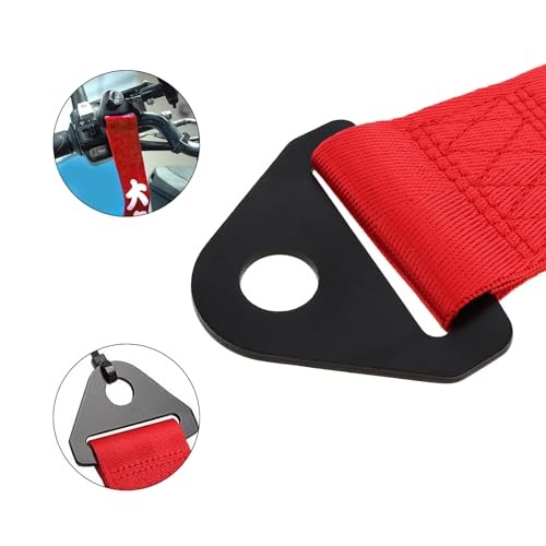 Windance 2pcs Car Modification Red Racing Tow Strap Safety Trip+Good Luck