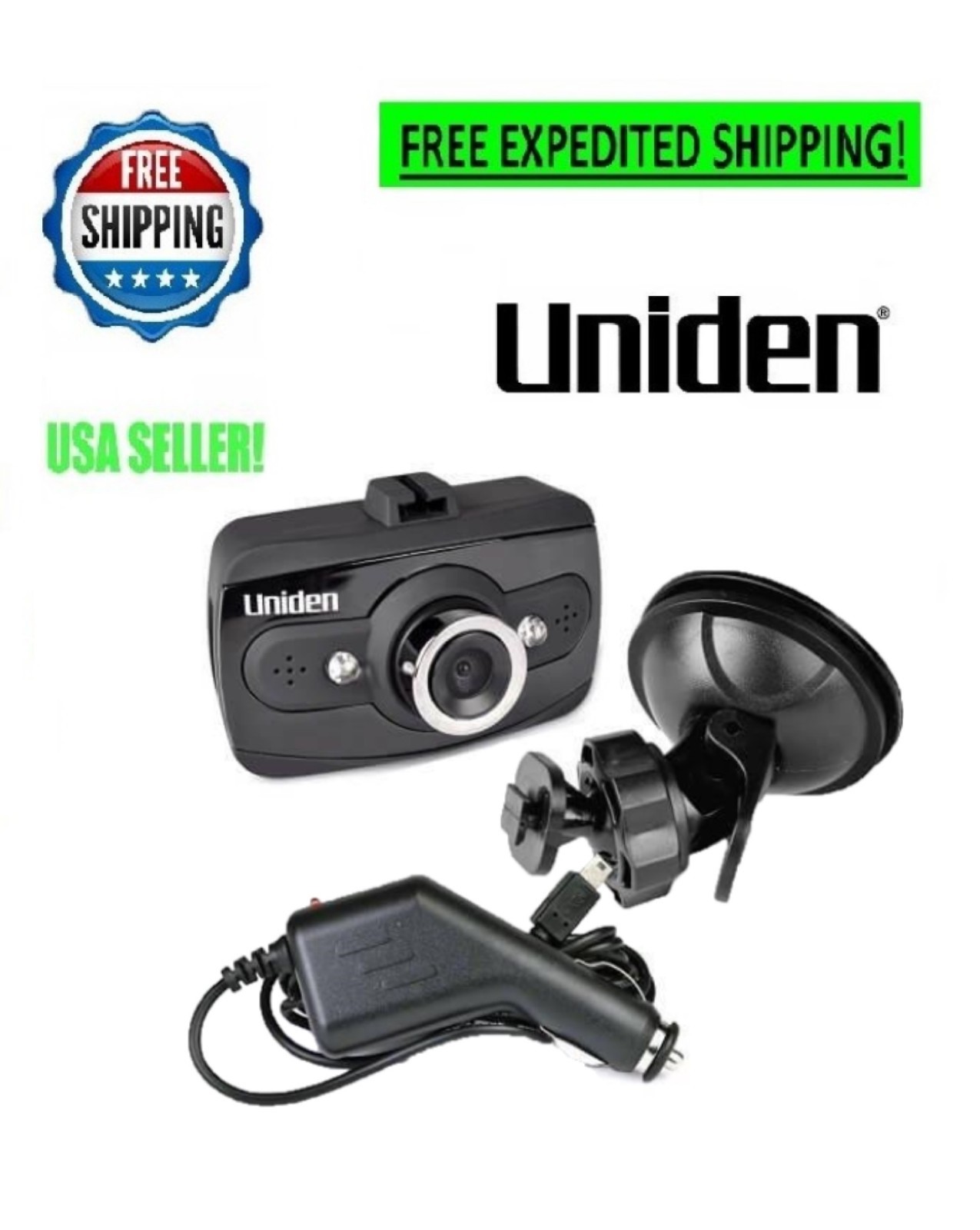 UNIDEN Dash Cam Car Camera 1080P HD Video Wide Angle Dashboard Mount Loop Night