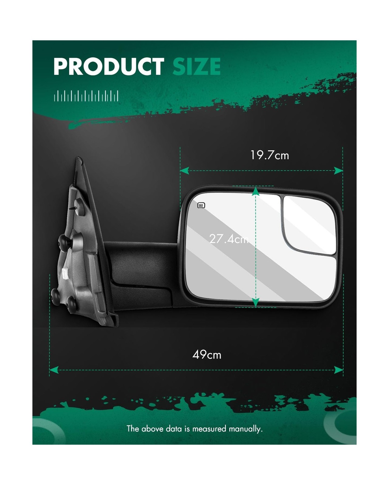 SCITOO Right Passenger Side Rear View Mirror Fit 2002-2008 for Dodge Ram 1500…