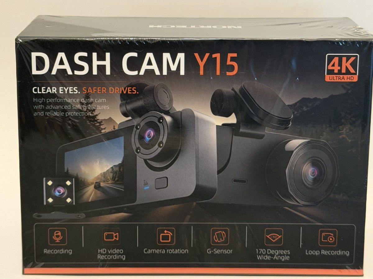 Nortech Y15 3 Channel Dash Cam WiFi 1080P Night Vision Front Rear Interior New