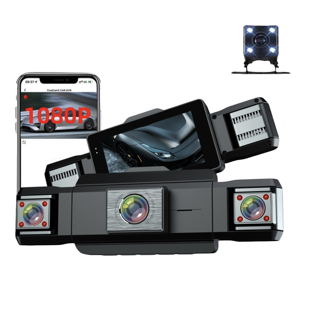 FHD Dash Cam WiFi Recorder DVR Mobile Detection Car Dash Camera APP 4 Channel