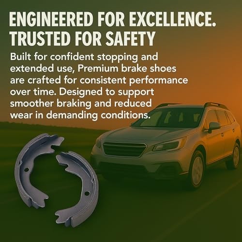 Rear Parking Brake Shoes, Compatible with 2000-2010 FPS796
