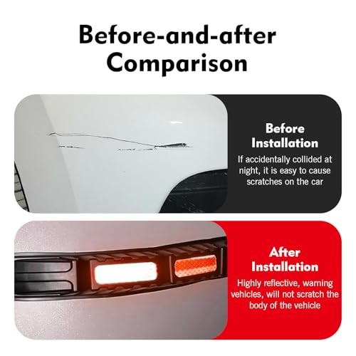 Car Bumper Anti-Collision Strip, 3D Reflective Door Edge Anti-Scratch 2 PCS Red