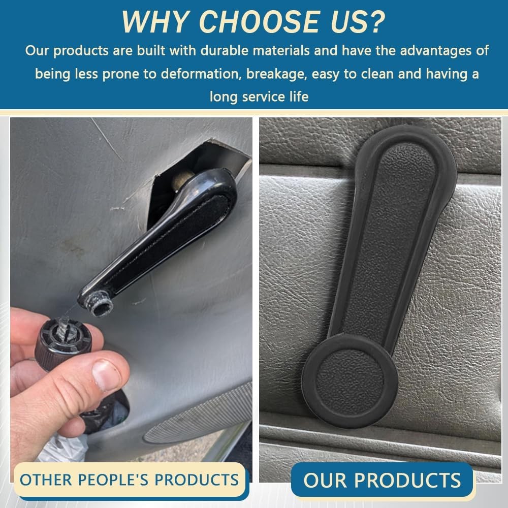 2PCS Interior Window Crank Handle, Window Crank Handle Replacement, Front Rear D