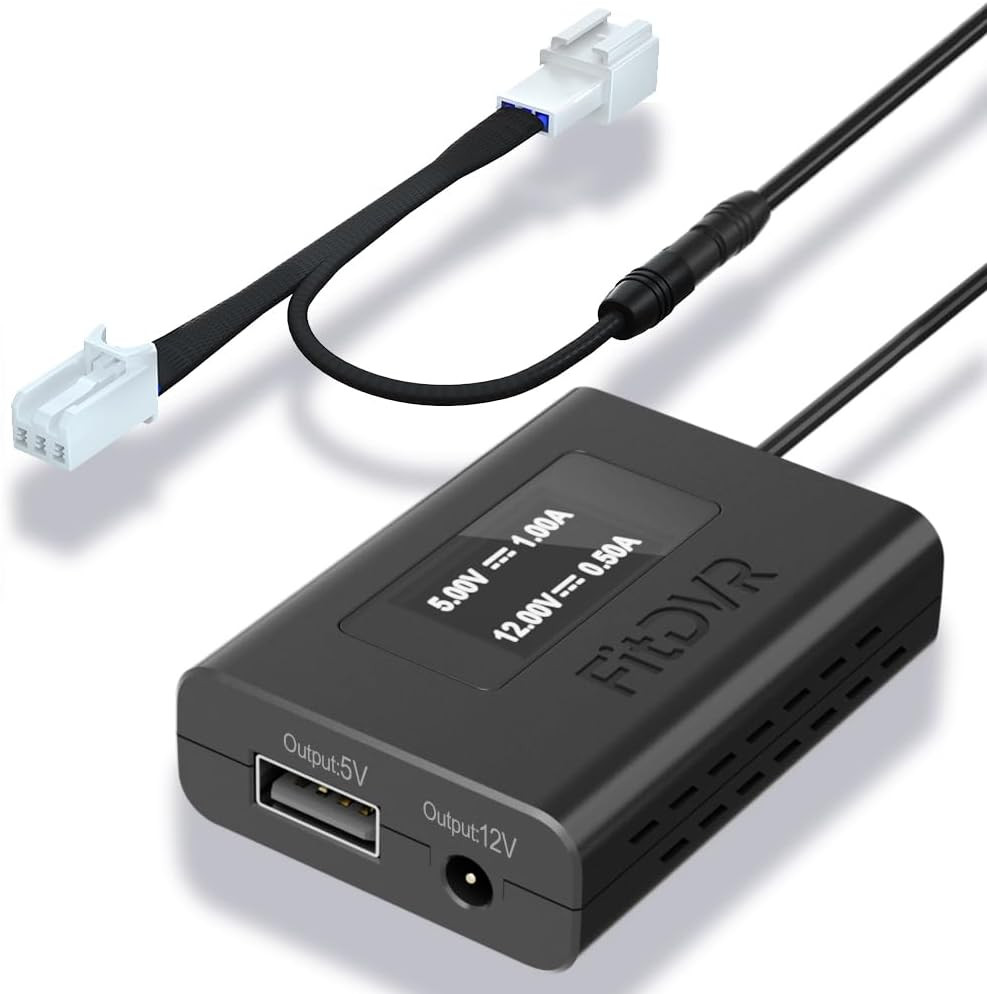 Dash Camera Power Adapter (3-Pin) for Honda, Connects to Overhead Console, LED D