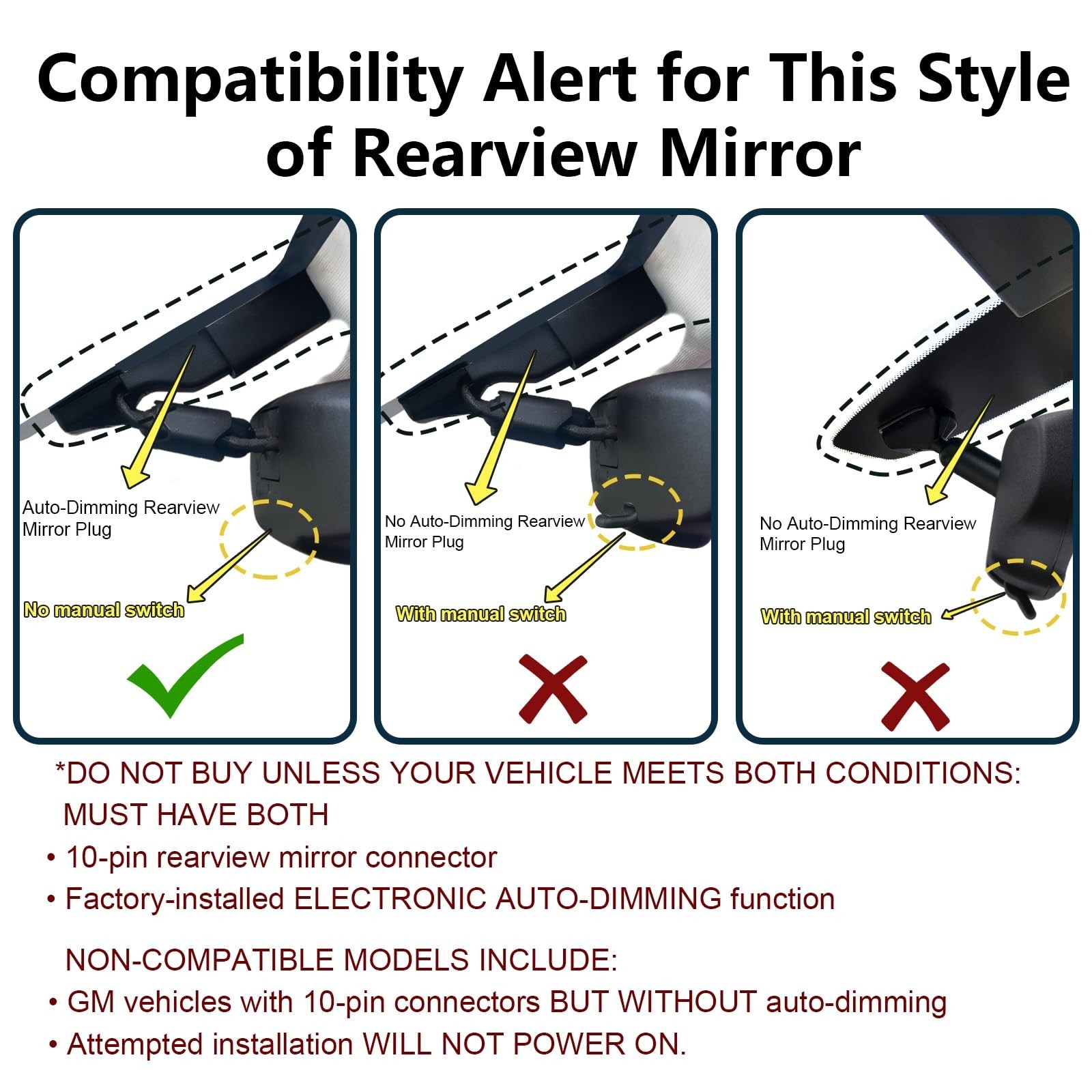 Custom 10 Pin Dashcam Power Adapter for GM Vehicles – GPS Radar Mirror Camera Co