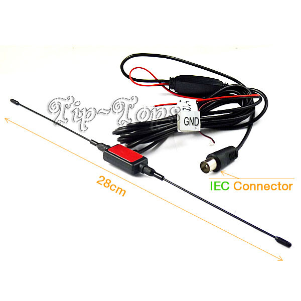 Universal Car Stereo Analog TV Antenna Receiver IEC Port