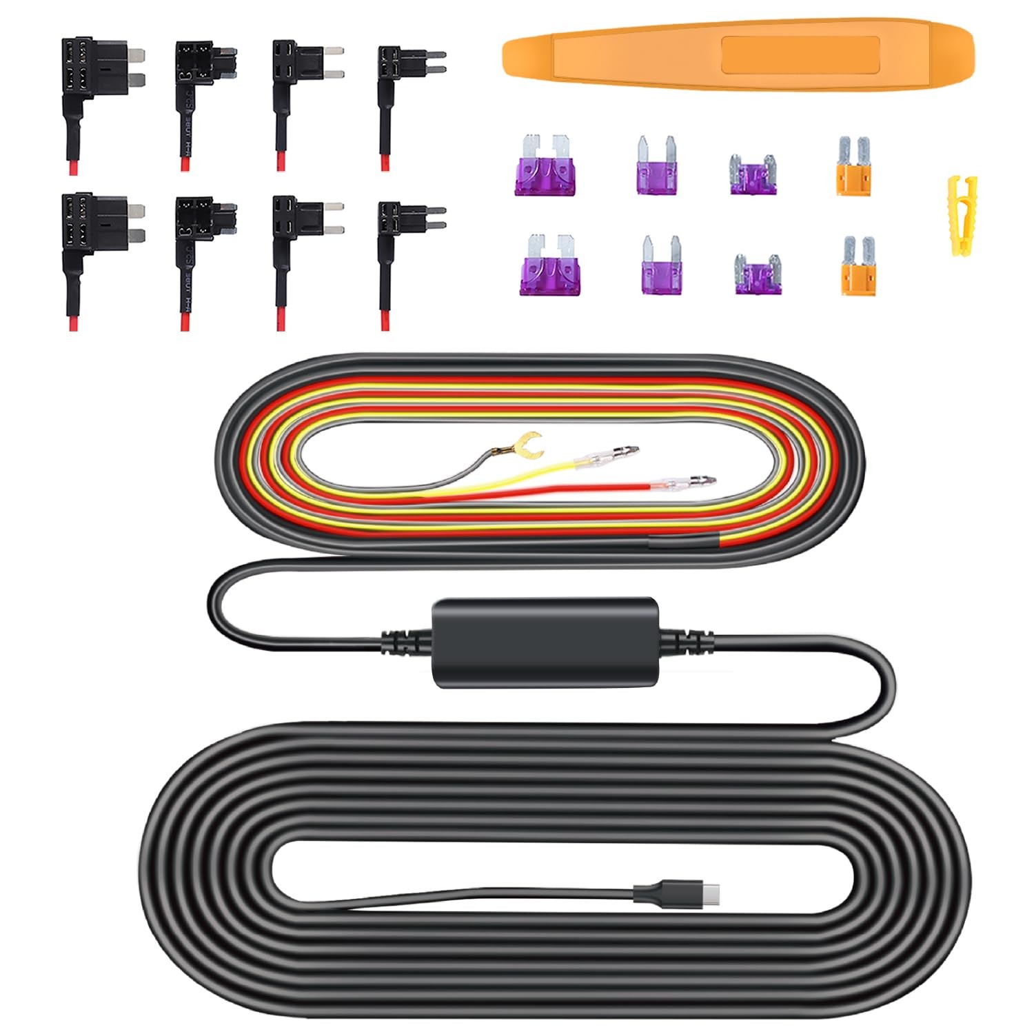 Affver Type C Dashcam Hardwire Kit for A4 Dual Front and Rear, Hardwire Kit F…