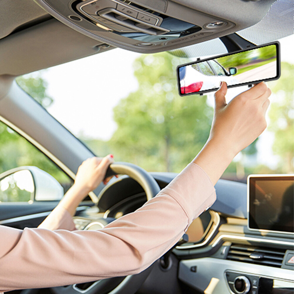 4K 12″ Mirror Dash Camera – Wide View, Night Driving & Highway Safety Monitoring