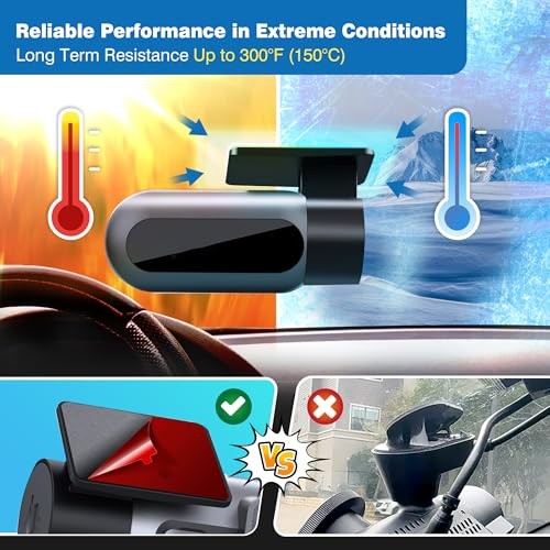 4-Pack Double-Sided Adhesive Pads for Dash Cam Mount – 2.83″x2.83″, 2.83″x1.42″