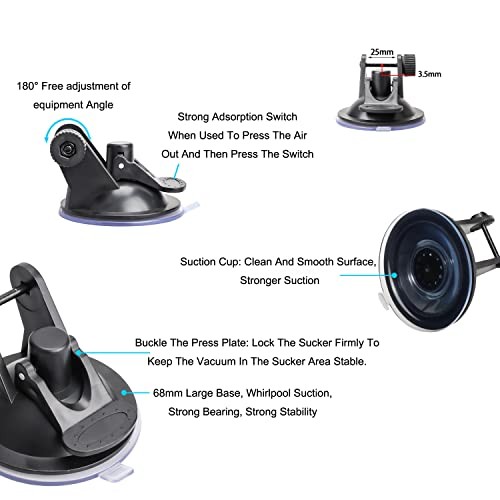 3 Pack Dash Cam Suction Mount Holder Without Rotating Joints Adapter Car GPS