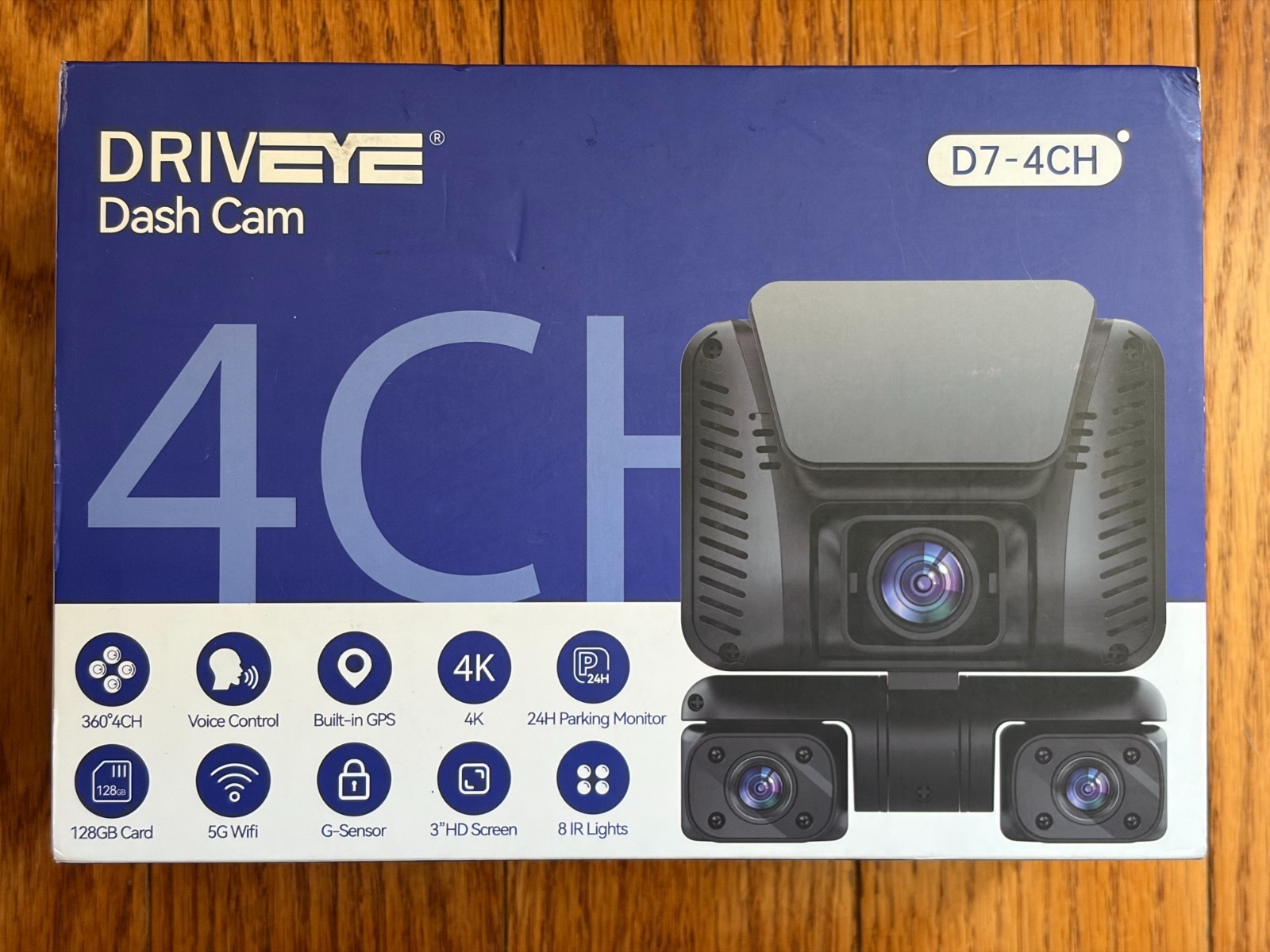 NEW Driveye D7-4CH 4-Channel Car Vehicle Dash Cam System 4K Ultra HD 360-Degree