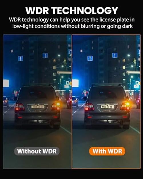 Dash Cam Front Rear 4K/1080P, Dash Camera for Cars Build in WiFi, Full HD Black