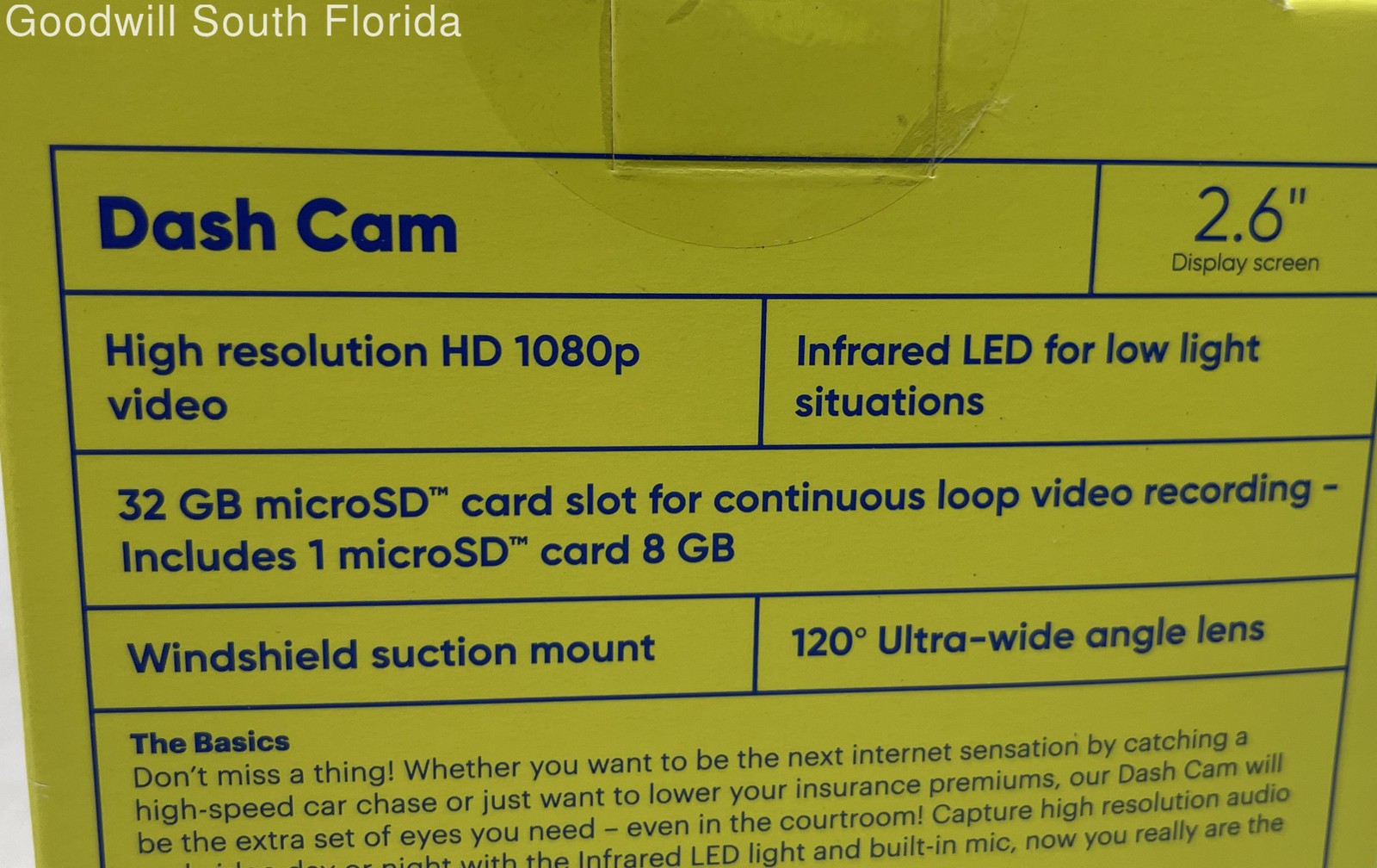 Onn. Drive 2.6″ Display Screen 8 GB Micro SD Card Dash Camera Not Tested