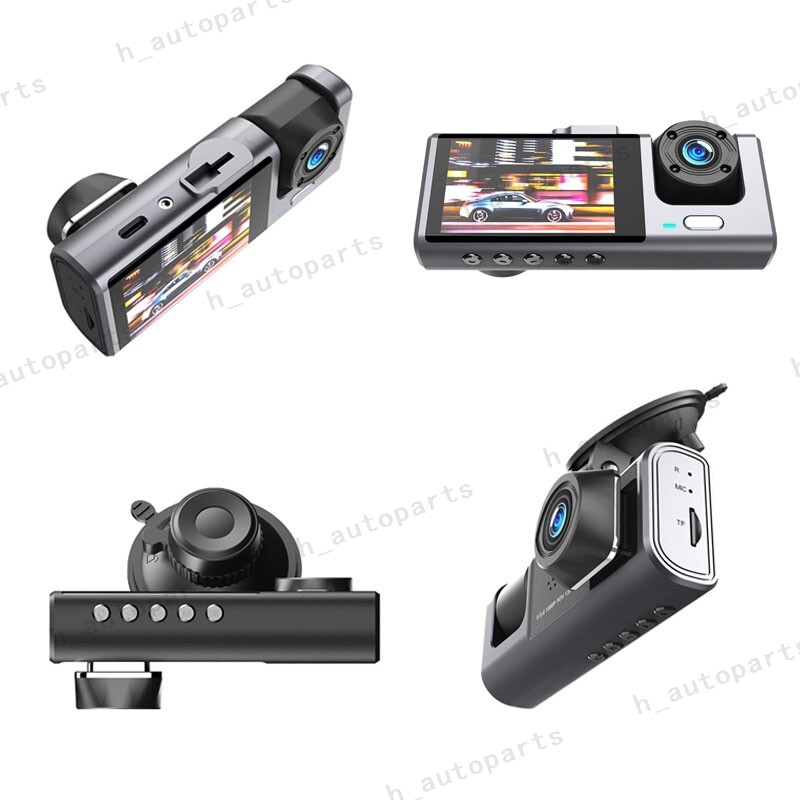 Dash Cam Car Dual Lens HD 1080P Front/Rear/Inside Video Recorder Camera G-Sensor