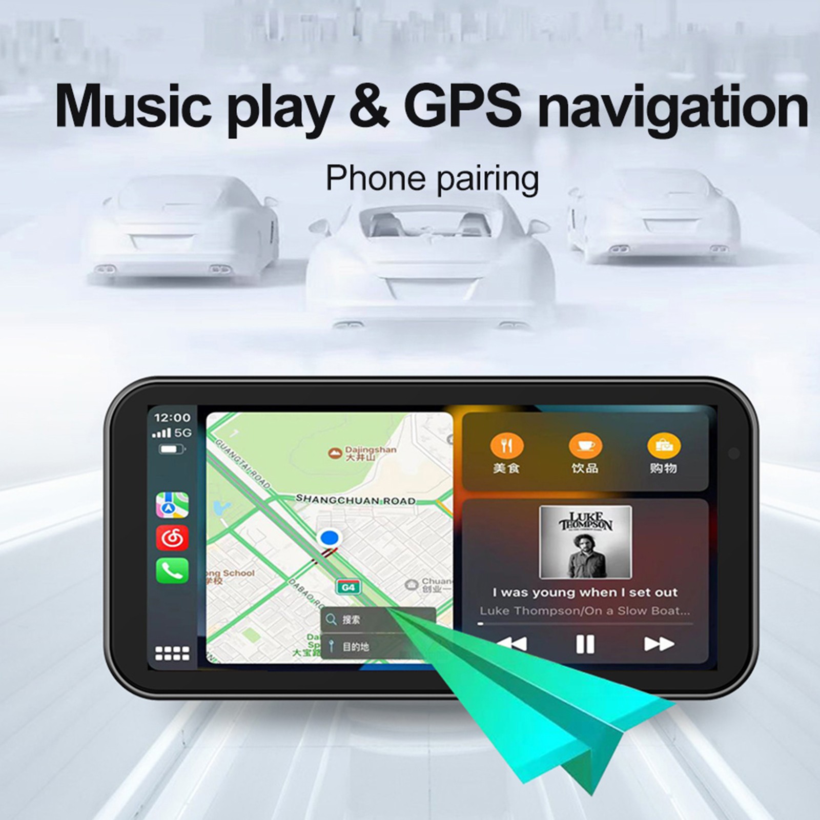 6.25″ Motorcycle GPS Navigator Wireless CarPlay Android Auto with HD Camera IP67