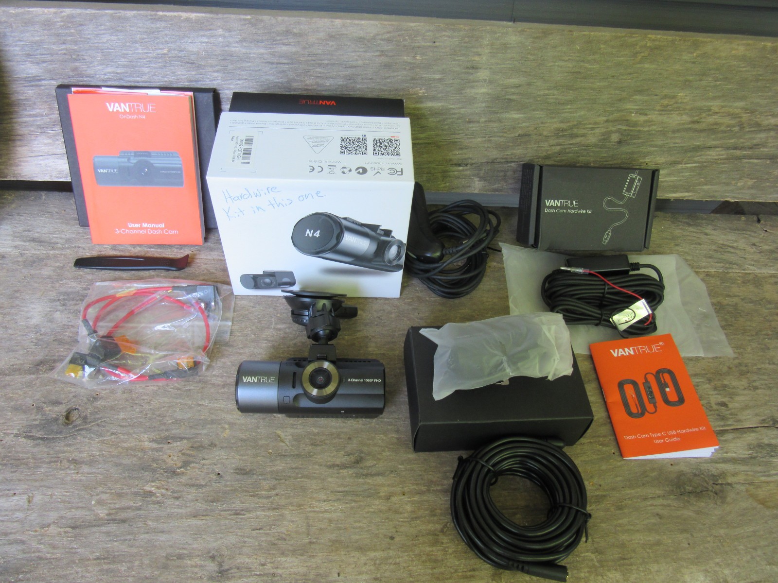 Vantrue N4 3 Channel 1440p Dash Camera w/ Hardwire Kit
