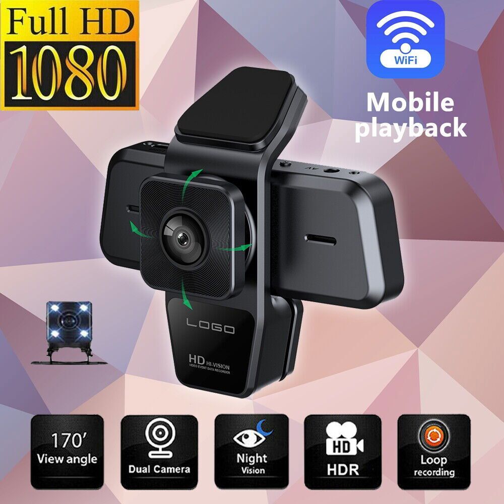 3 Channel Dash Cam Video Recorder | Three Lens Car Camera | 24HR | Rear View DVR
