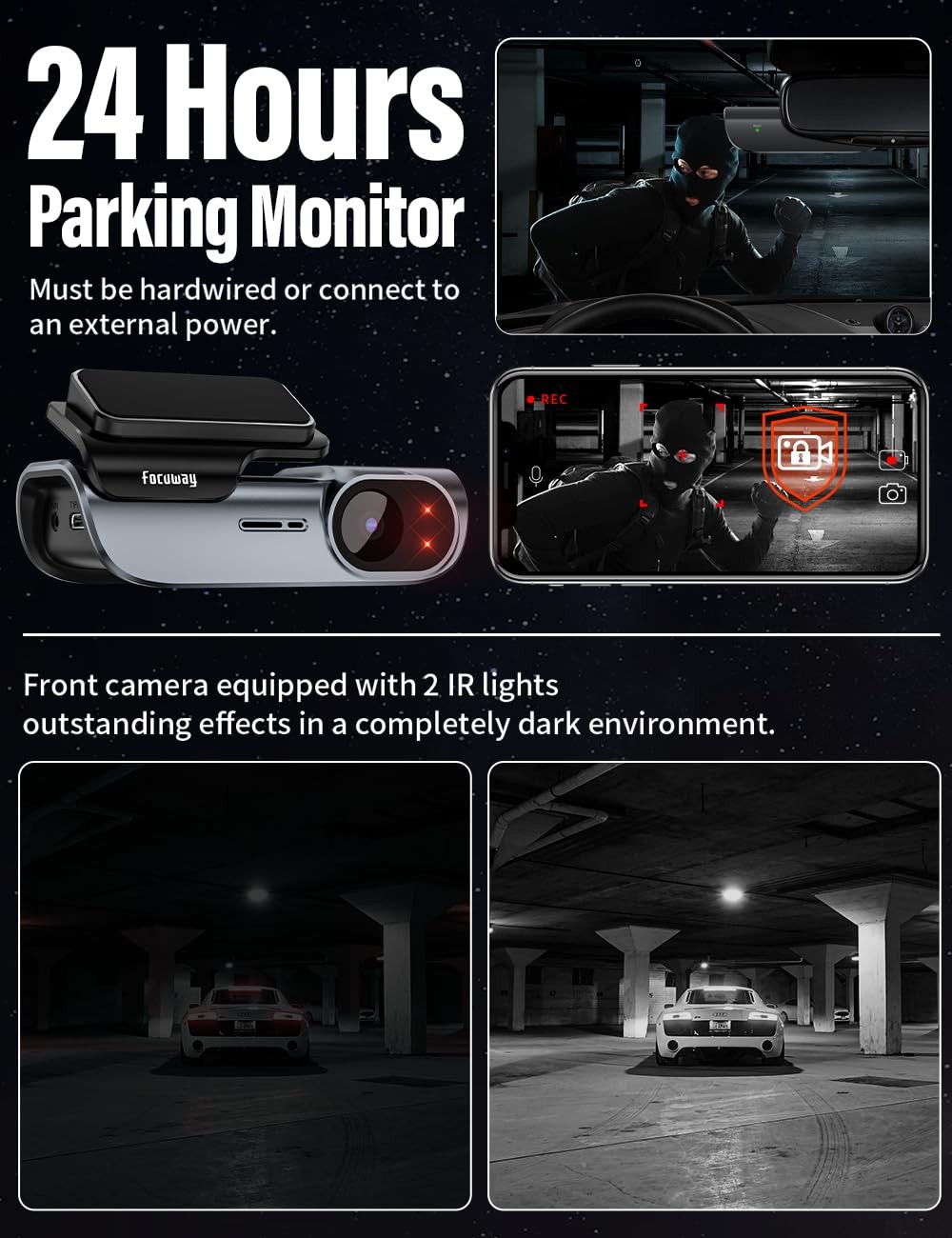4K Front and Rear Dash Cam: Fast 5GHz WiFi & Hands-Free Voice Control, Compac…