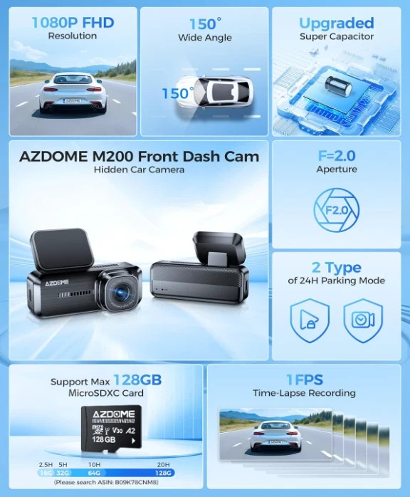 Car Dash Cam, Dash Camera for Cars, G-Sensor, Mini Dash Cam