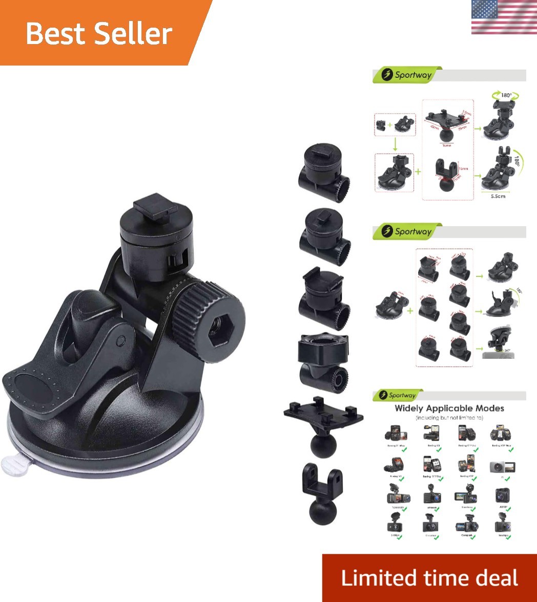 Secure 3rd Gen Dash Cam Mount: 10pcs Adjustable & Rotatable for Optimal Viewing