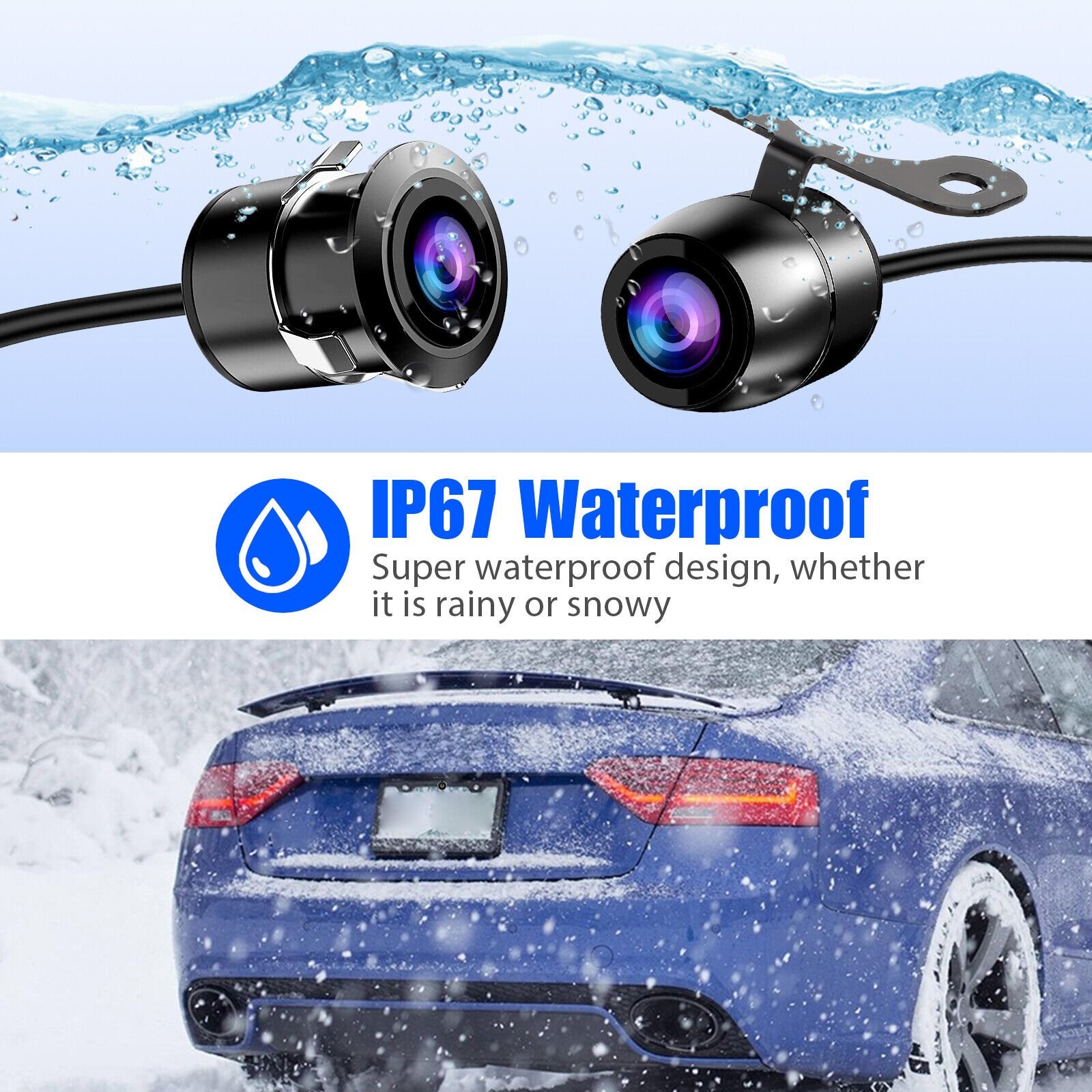 170º CMOS Car Rear/Front/Side View Reverse Backup Parking Cam Camera Waterproof