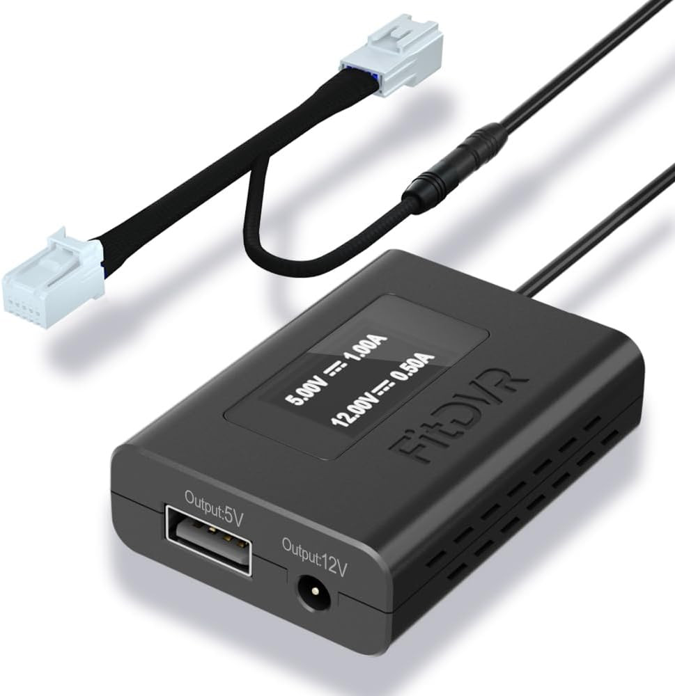 Dash Cam Power Adapter (10-Pin) for for Hyundai, Kia, Genesis, LED Display USB P