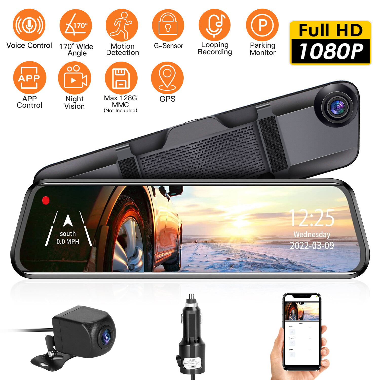 Ultra HD Dash Cam Front and Rear, 4K+1080P Dual Lens Car Camera for Cars