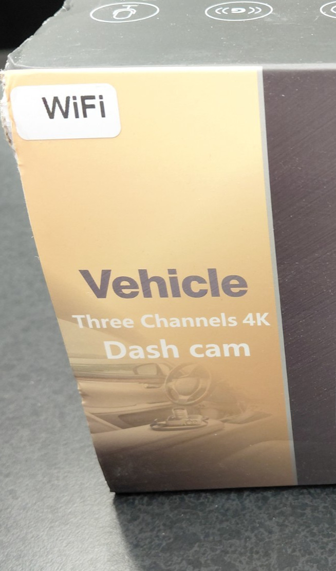Dash Cam Three Channels 4K UHD, 170 wide angle, loop Recording T-712