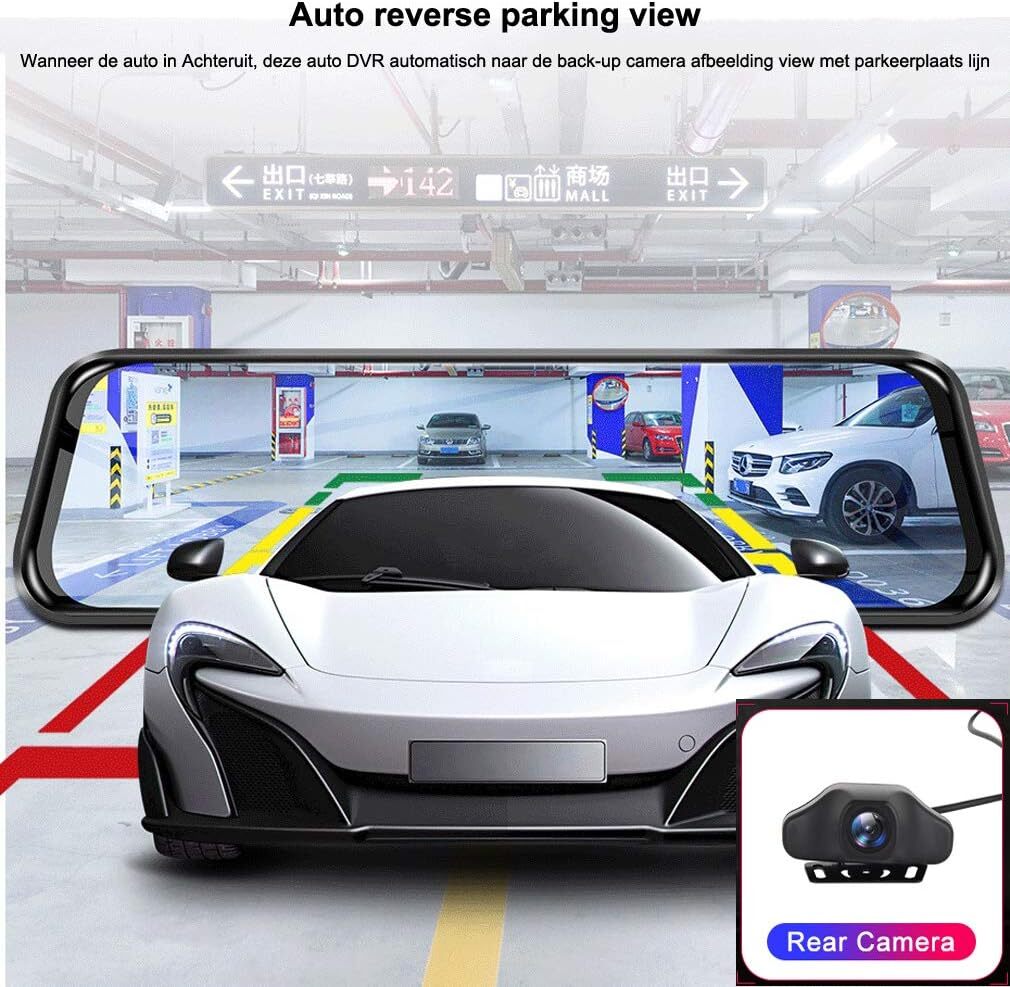 Car DVR Android ADAS Remote Monitor Rear view mirror with DVR camera Dual lens