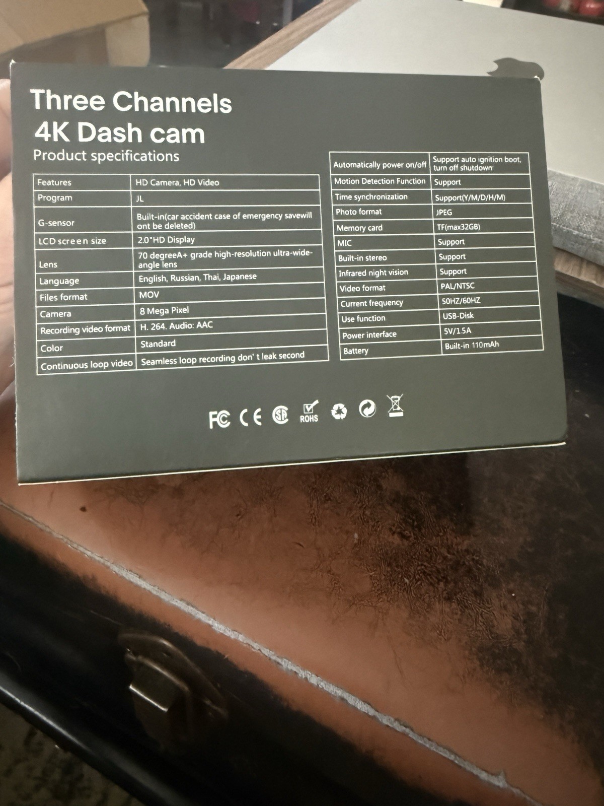 NEW 3 Channel 4K Car Dash Cam 4K+1080P+1440P HD Video Recording 170 Angle