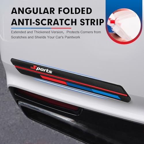 Car Side Body Anti-Collision Strips, Sport Style Front Rear Bumper 2 PCS Black