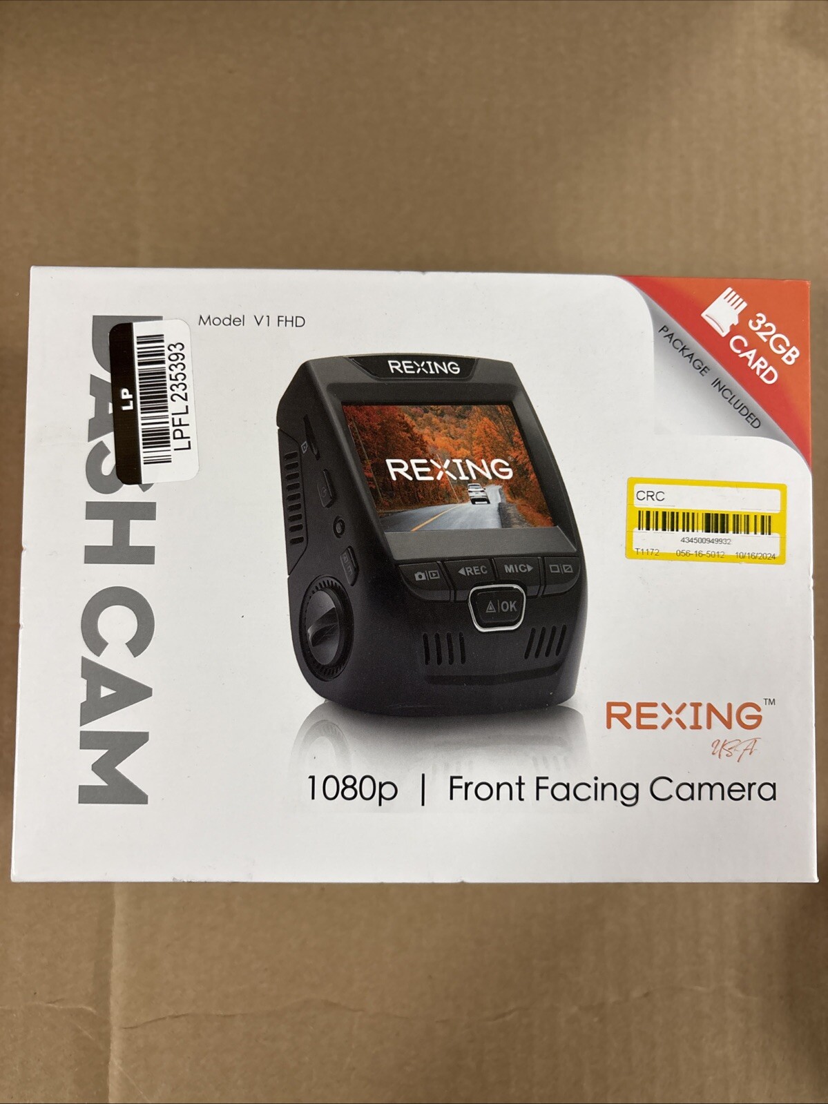 Rexing V1 FHD Front Dash Cam 1080p 32GB Card Package Included – NEW – SEALED!