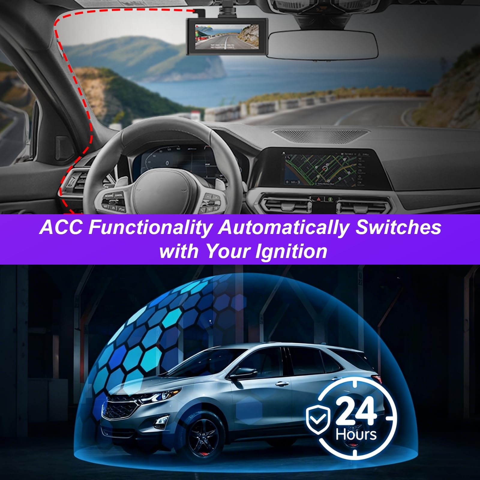 11.5ft Dash Cam Hardwire Kit, OBD to USB-C Port, 12V-24V to 5V | 24H Parking …