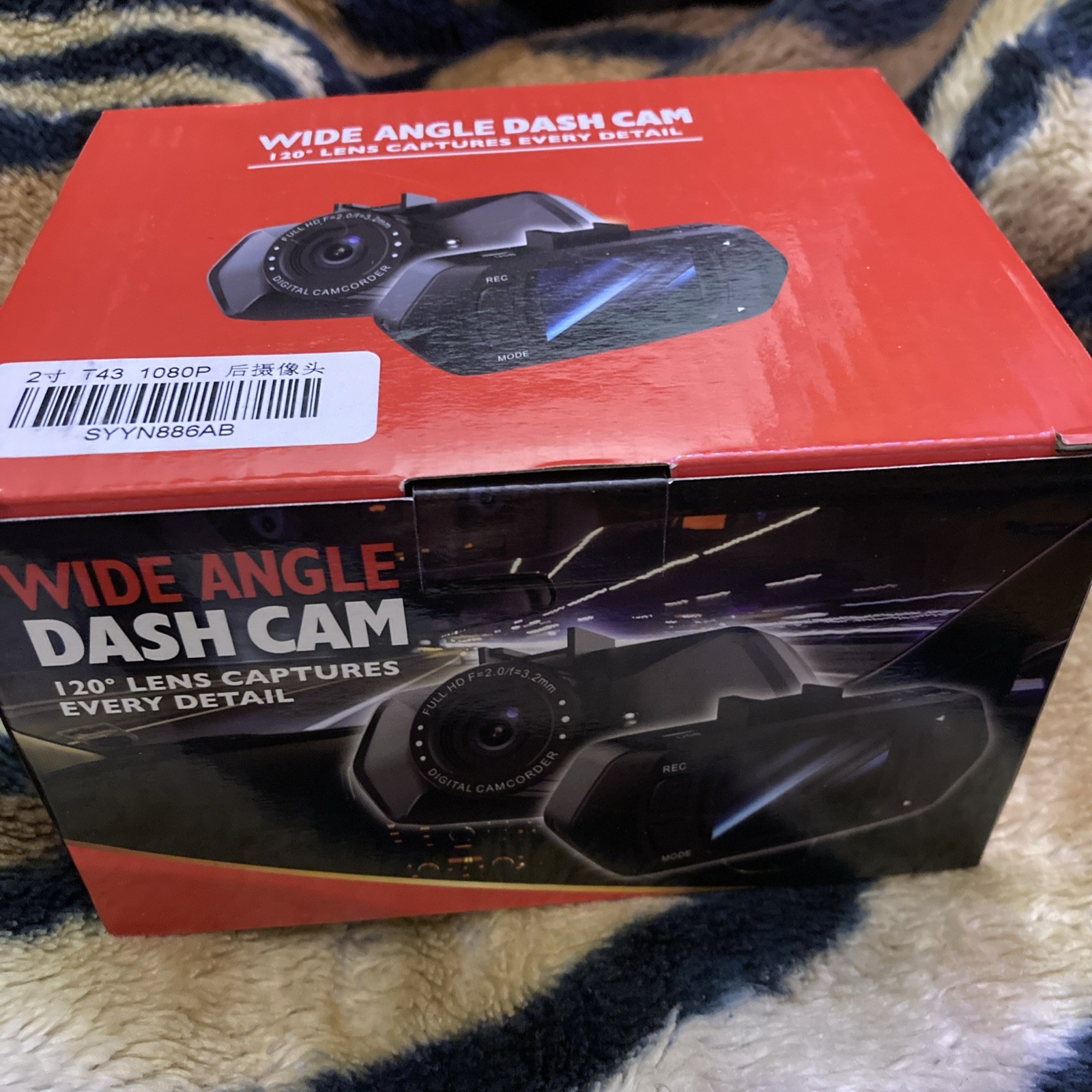 Wide Angle Dash Cam 120 Lens NIB