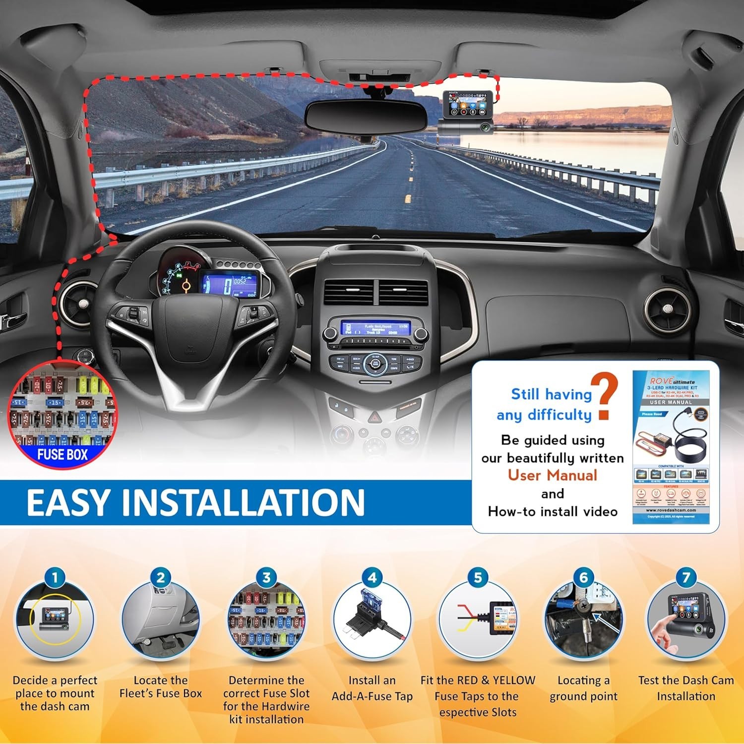 Ultimate Dash Cam Hardwire Kit, USB-C Port, 24Hr Parking Monitoring | Low Vol…