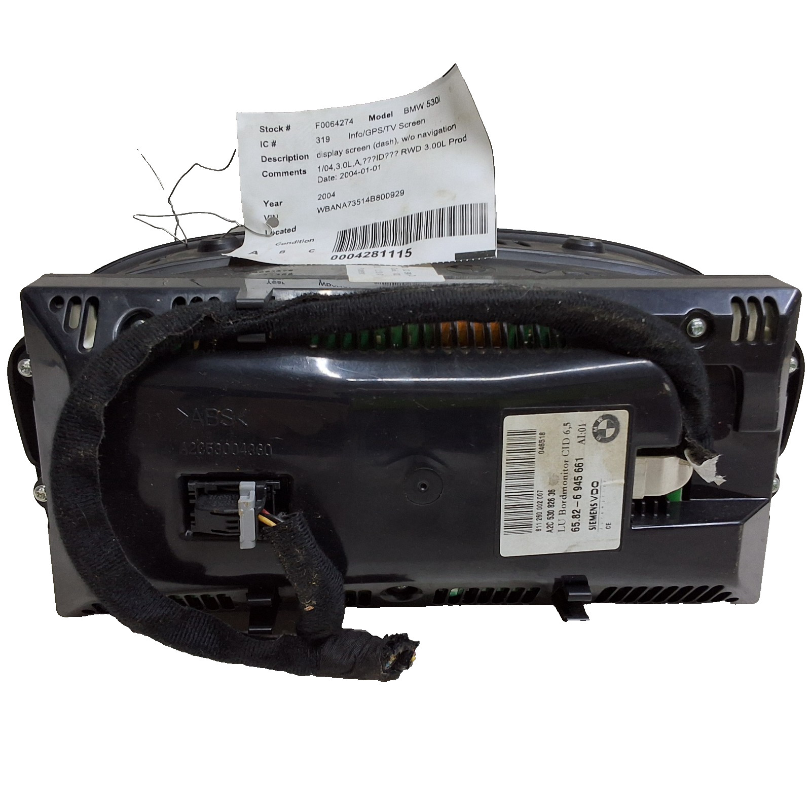 04 05 06 07 BMW 530i information display screens OEM 6582-6945661